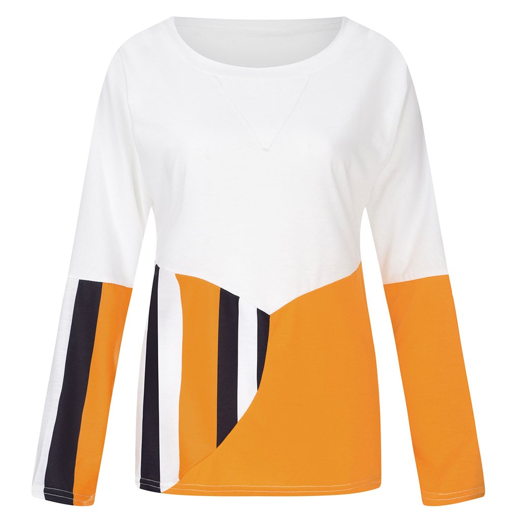 Women's Round Neck Long Sleeve Applique Pattern T-Shirt Blouse Suitable For Autumn Season