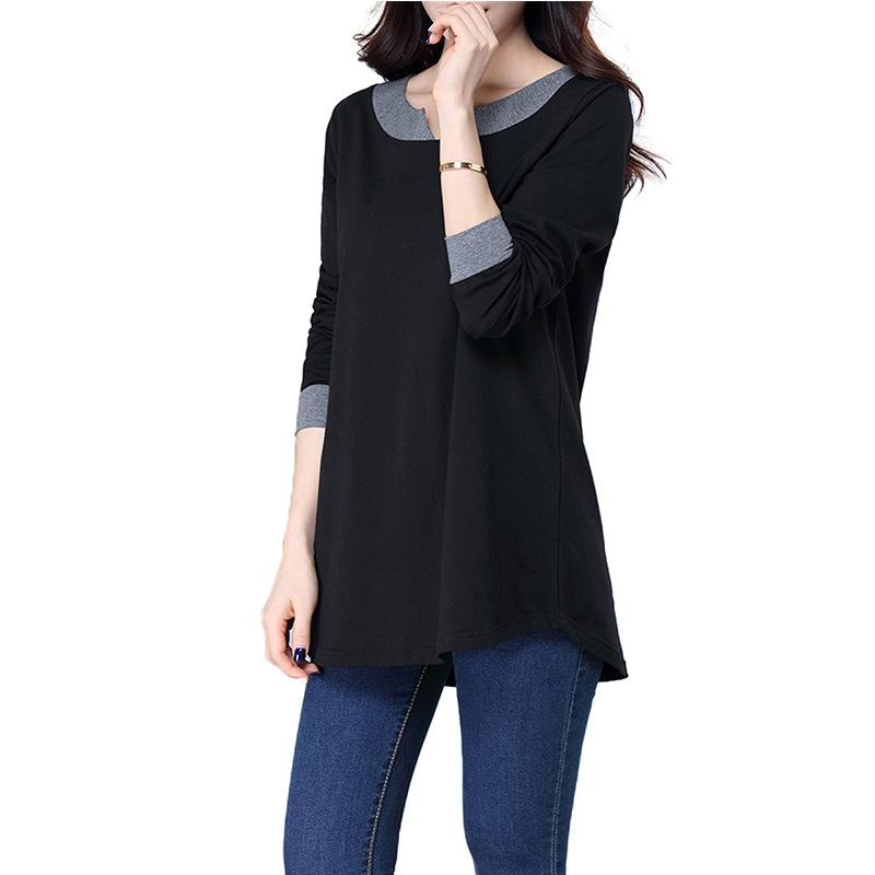 Women's Loose Blouse for Early Autumn, Long Sleeve T-Shirt