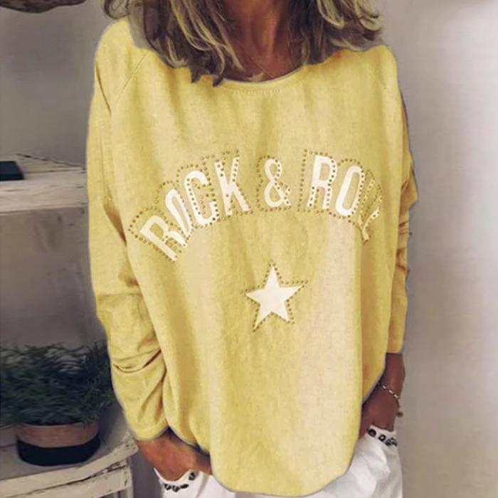 Women's Casual Long Sleeve Print T-Shirt