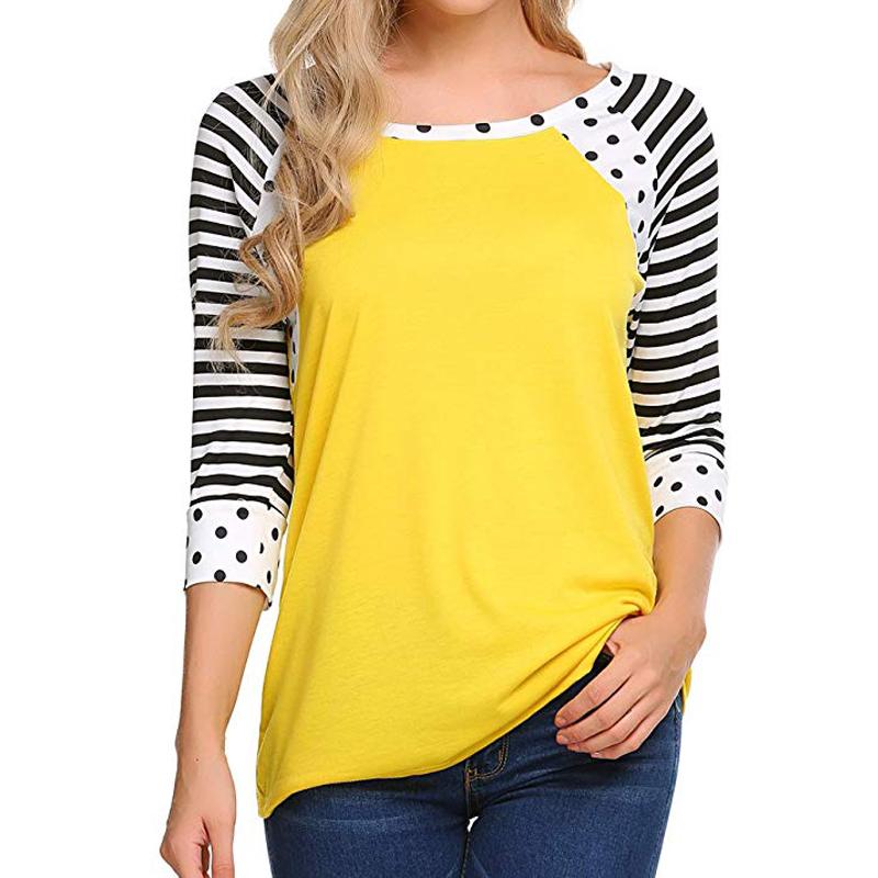 Autumn Women's Casual Print Round Neck Blouse