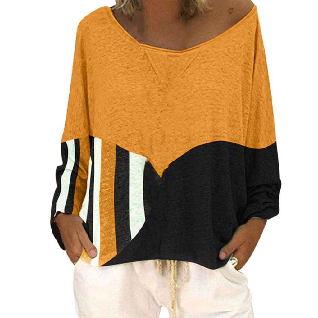 Women's Round Neck Long Sleeve Applique Pattern T-Shirt Blouse Suitable For Autumn Season