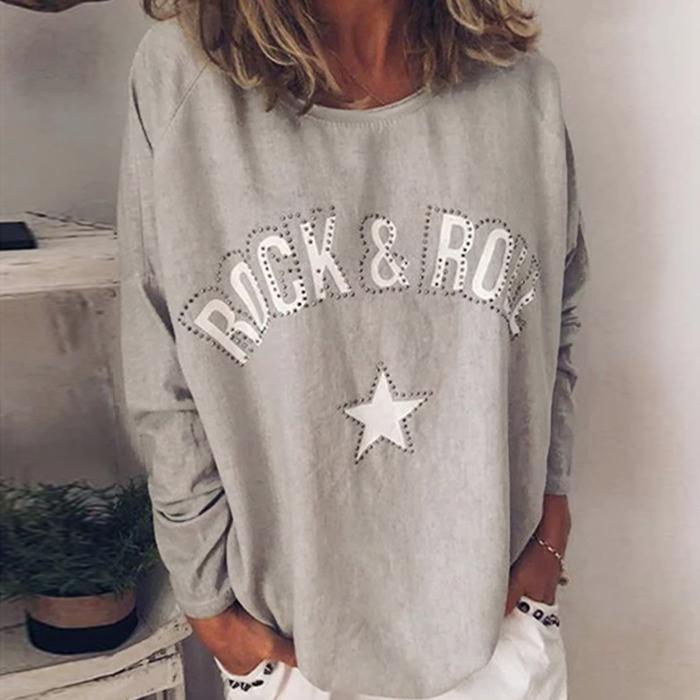 Women's Casual Long Sleeve Print T-Shirt